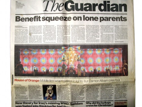 as reported by the Guardian Wednesday December 24 2003